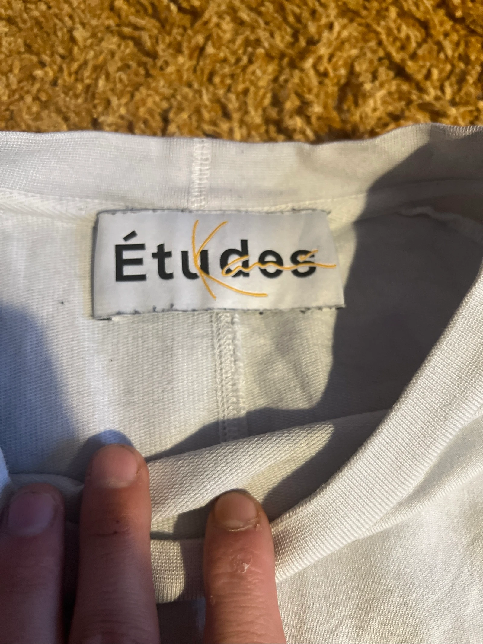 Long-sleeve white Etudes T-shirt – Limited edition, very rare, embroidered logo – photo 2